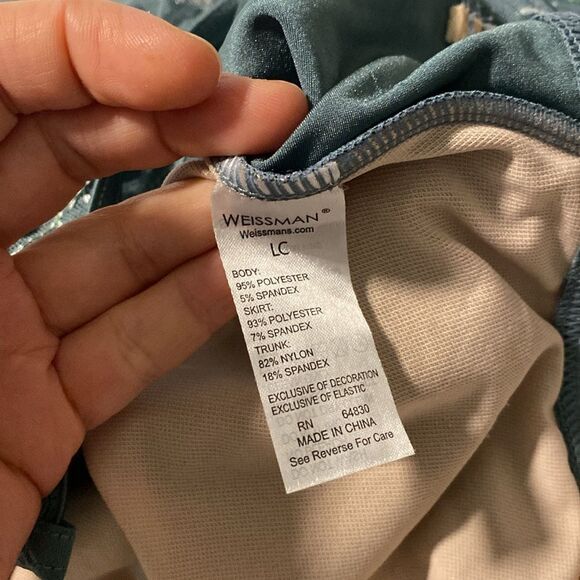 Weissman Dance Costume sage green sequin appliqué Saint Honesty 13413 LC child - Picture 9 of 12